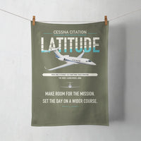 Thumbnail for Cessna Citation Latitude design on green army towel