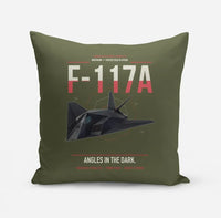 Thumbnail for F-117A Nighthawk design on green army pillow