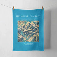 Thumbnail for VINTAGE G4083 - The Mountain Airway - Designed Towels design on turquoise
