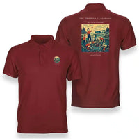 Thumbnail for VINTAGE G4366 - The Tidepool Classroom - Double-Side Polo T-Shirt design on red