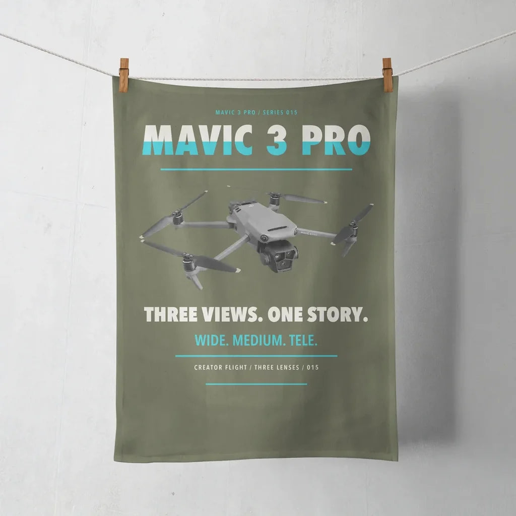 DJI Mavic 3 Pro design on green army towel