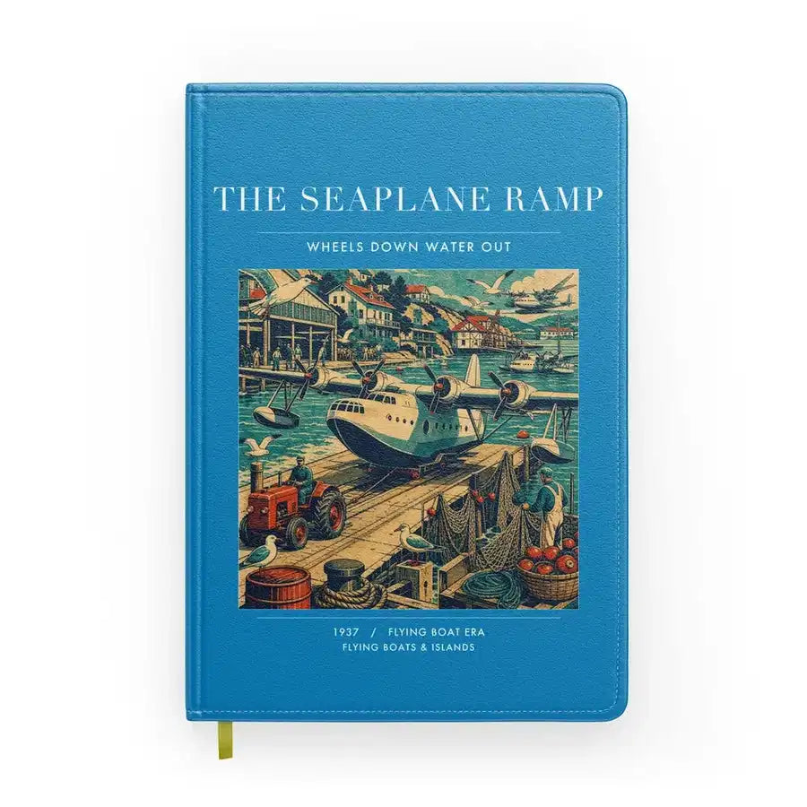 VINTAGE G4068 - The Seaplane Ramp - Designed Notebooks design on turquoise