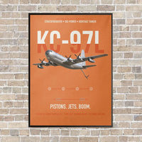 Thumbnail for KC-97L STRATOFREIGHTER vertical canvas print - framed - orange background