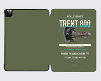 Thumbnail for TRENT 800 design on green army ipad tablet case