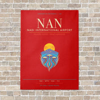 Thumbnail for Nadi International Airport NAN - Canvas Framed - Red