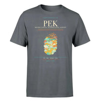 Thumbnail for Beijing Airport (PEK) T-Shirt single-side front print in Gray | beijing-pek-airport-double-side-t-shirt