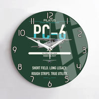 Thumbnail for Pilatus PC-6 Porter design on dark green no frame wall clock