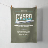 Thumbnail for Convair 580 design on green army towel