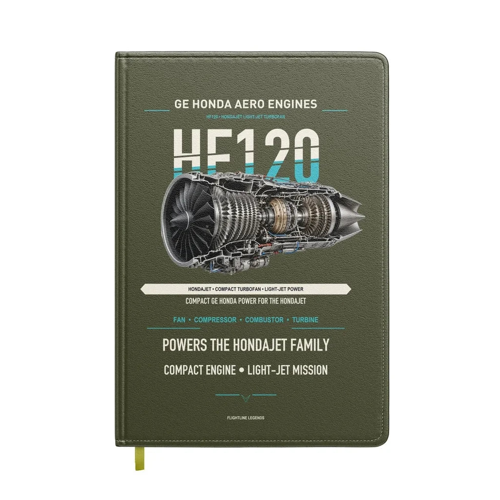 HF120 design on green army notebook