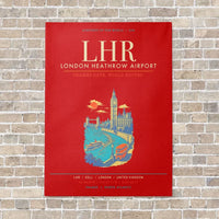 Thumbnail for London Heathrow Airport LHR - Canvas Framed - Red