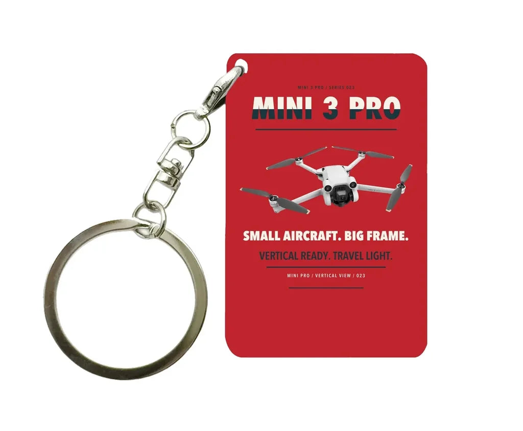DJI Mini 3 Pro Key Chain design on red key chain