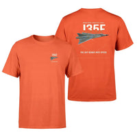 Thumbnail for Saab J 35F Draken design on orange t-shirt, double-side print