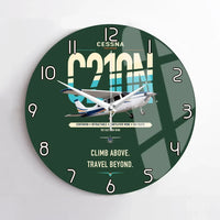 Thumbnail for Cessna T210N Centurion design on dark green no frame wall clock
