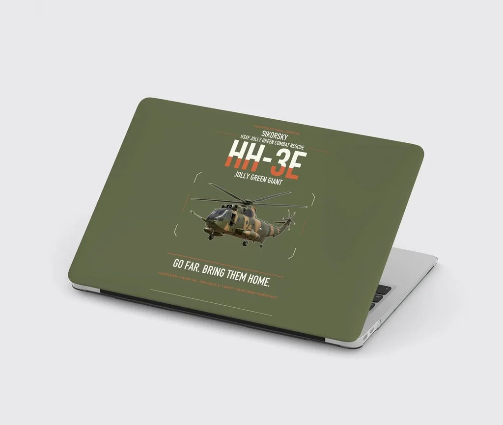 Sikorsky HH-3E Jolly Green Giant design on green army MacBook case