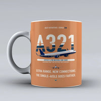 Thumbnail for A321XLR Mug design on orange airbus