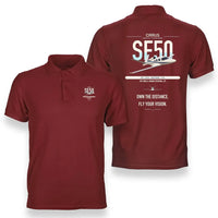 Thumbnail for Cirrus Vision Jet G2+ design on red double-side polo t-shirt, double-side print