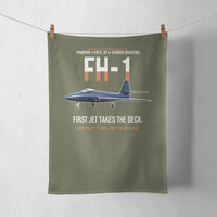 Thumbnail for FH-1 Phantom First Jet Takes the Deck design on green army towel