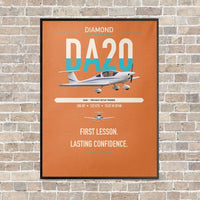 Thumbnail for Diamond DA20 vertical canvas print - framed - orange background