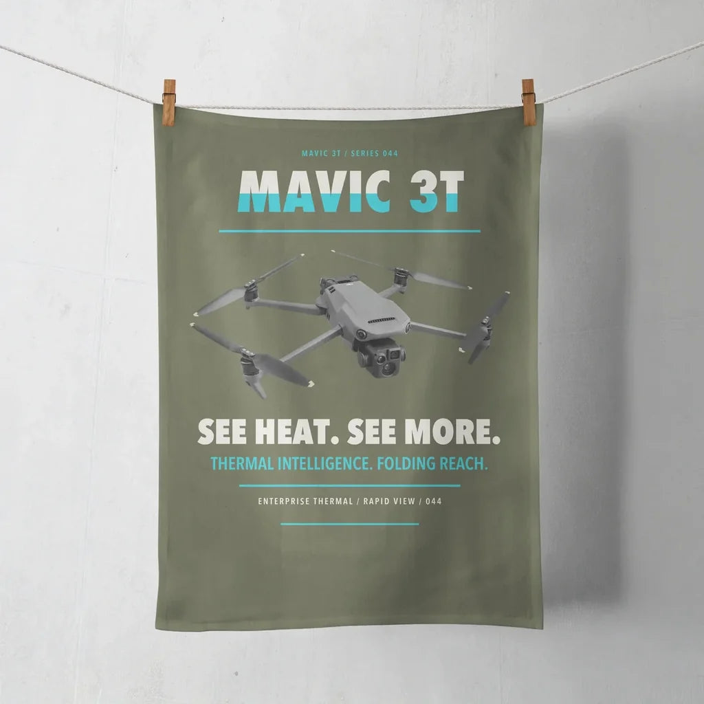 DJI Mavic 3 Thermal design on green army towel