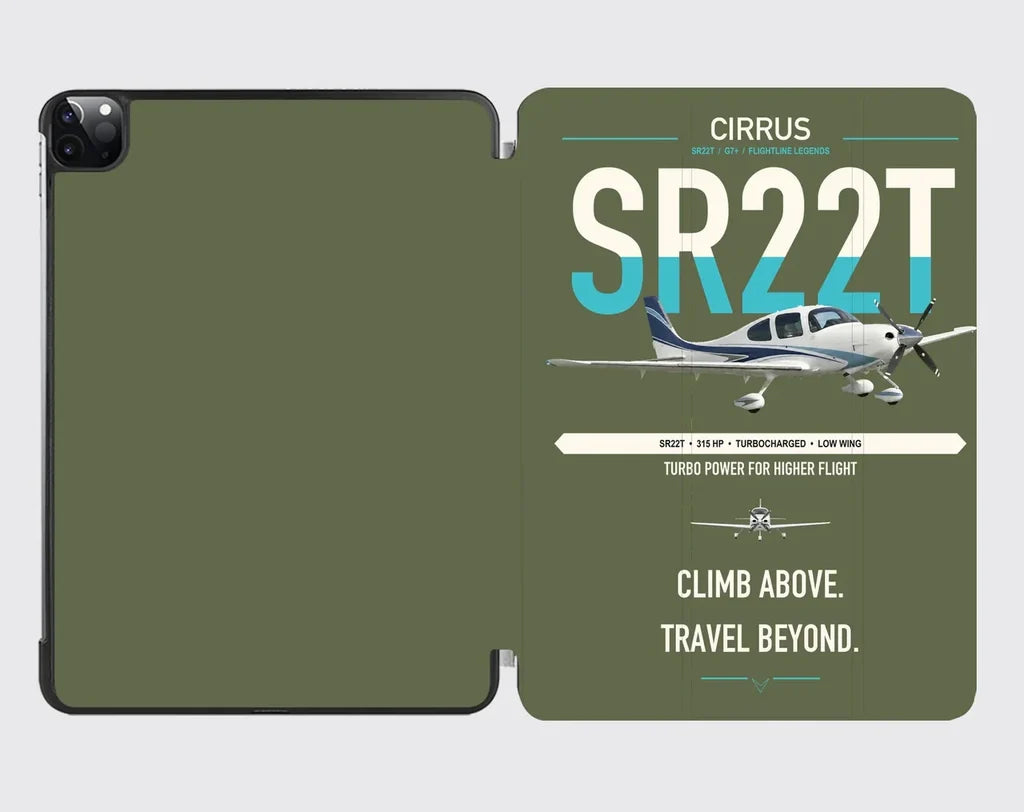 Cirrus SR22T design on green army ipad tablet case