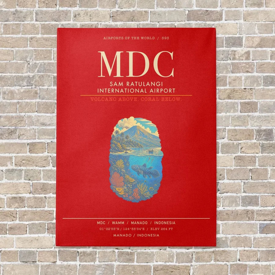 Sam Ratulangi International Airport MDC - Canvas Framed - Red