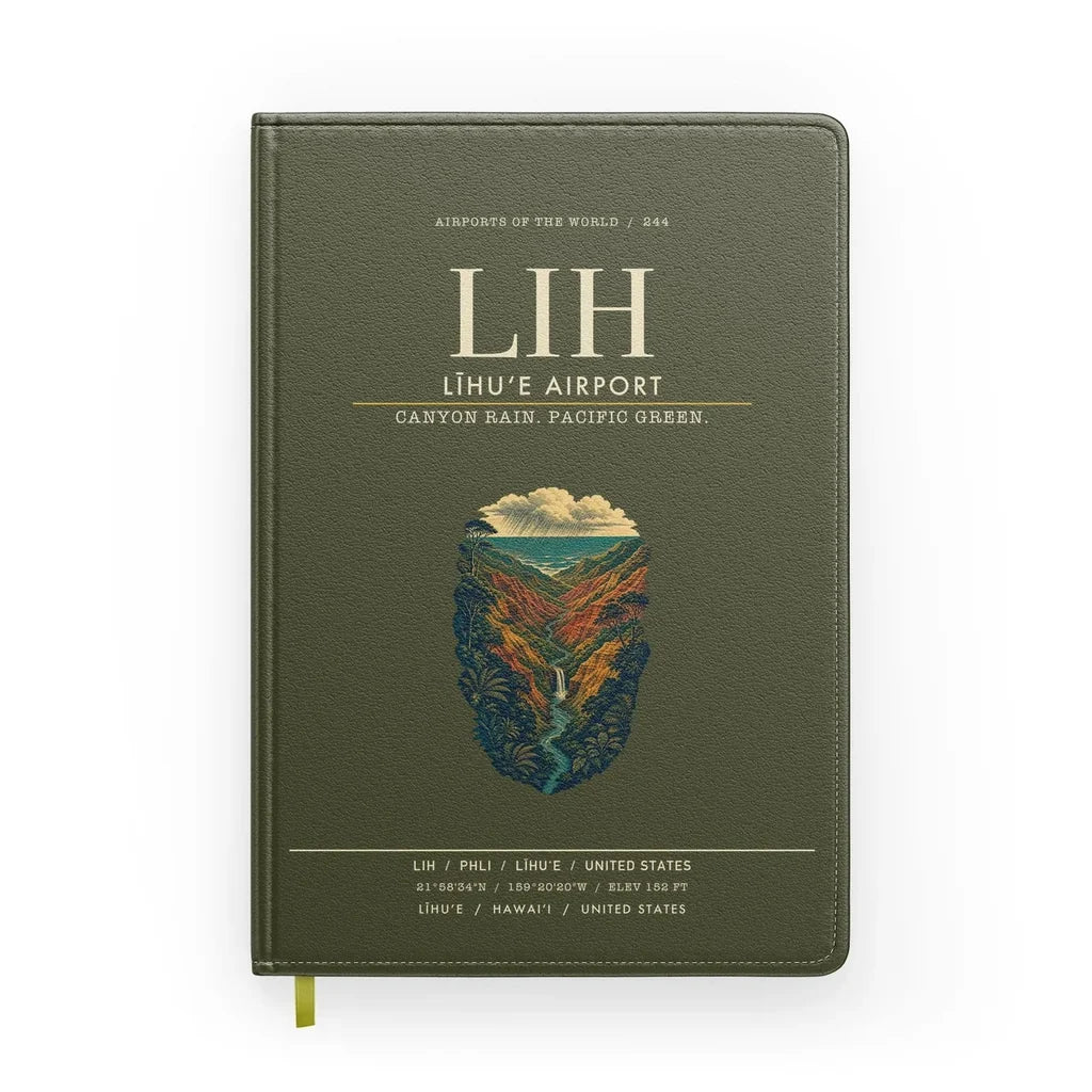 Līhuʻe Airport (LIH) design on green army notebook