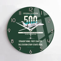 Thumbnail for Cessna Citation 500 - Citation I design on dark green no frame wall clock