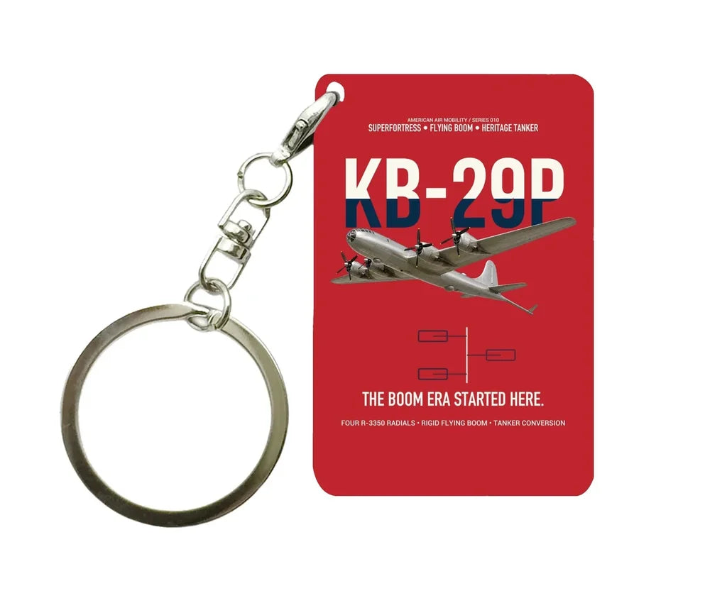 KB-29P SUPERFORTRESS design on red designed key chain, double-side print
