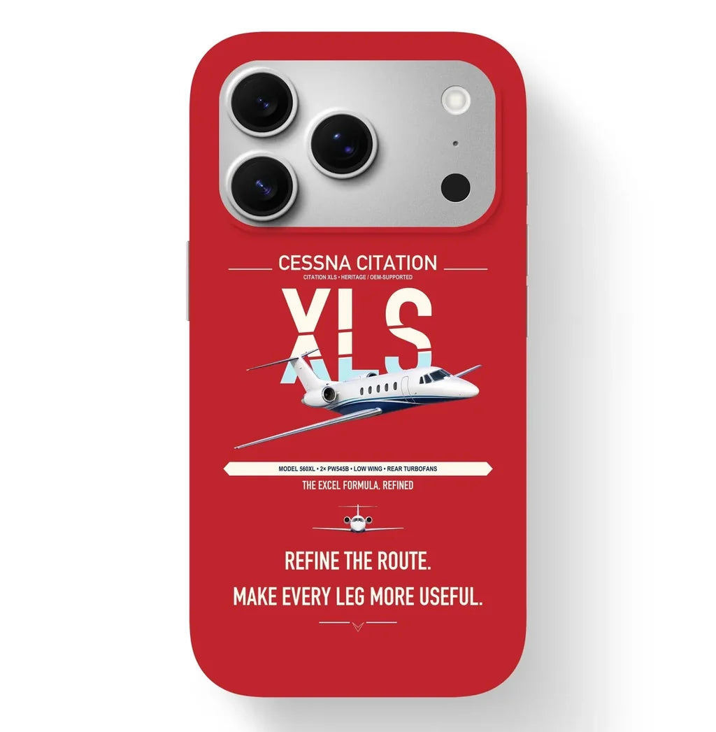 Cessna Citation XLS design on red magsafe iphone case, for iPhone 17 Pro