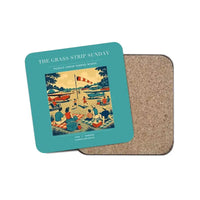 Thumbnail for The Grass Strip Sunday - Designed Coasters design on turquoise 1-piece