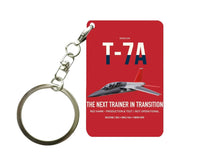 Thumbnail for T-7A Red Hawk design on red designed key chain, double-side print