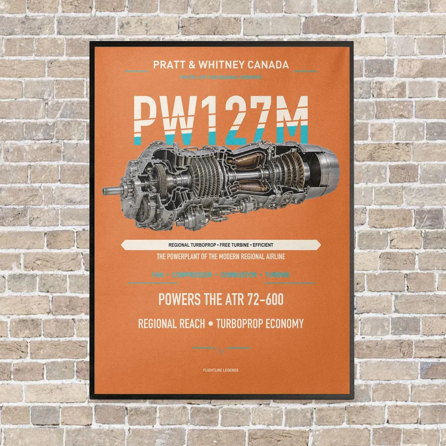 PW127M vertical canvas print - framed - orange background