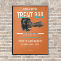 Thumbnail for TRENT 800 vertical canvas print - framed - orange background