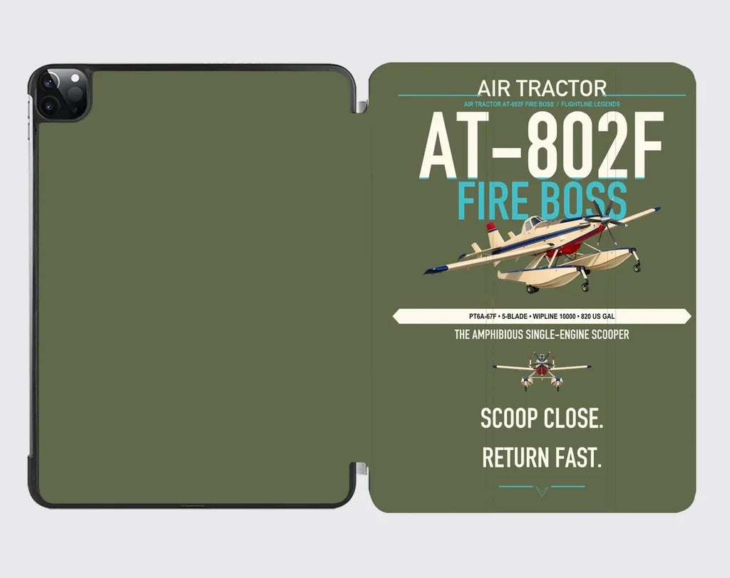 Air Tractor AT-802F Fire Boss design on green army ipad tablet case
