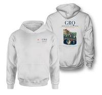 Thumbnail for Groningen Airport Eelde (GRQ) design on white double-side hoodie