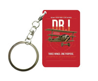 Thumbnail for Fokker Dr.I design on red designed key chain, double-side print