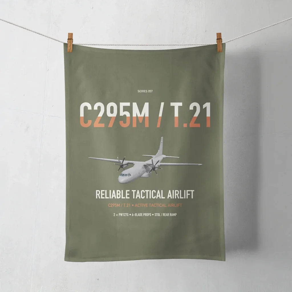 Airbus C295M T.21 design on green army towel