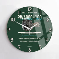 Thumbnail for PW4000-100 design on dark green no frame wall clock