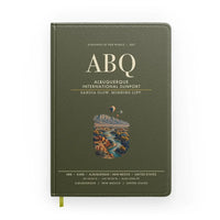 Thumbnail for Albuquerque International Sunport (ABQ) design on green army notebook