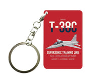 Thumbnail for T-38C Talon design on red designed key chain, double-side print