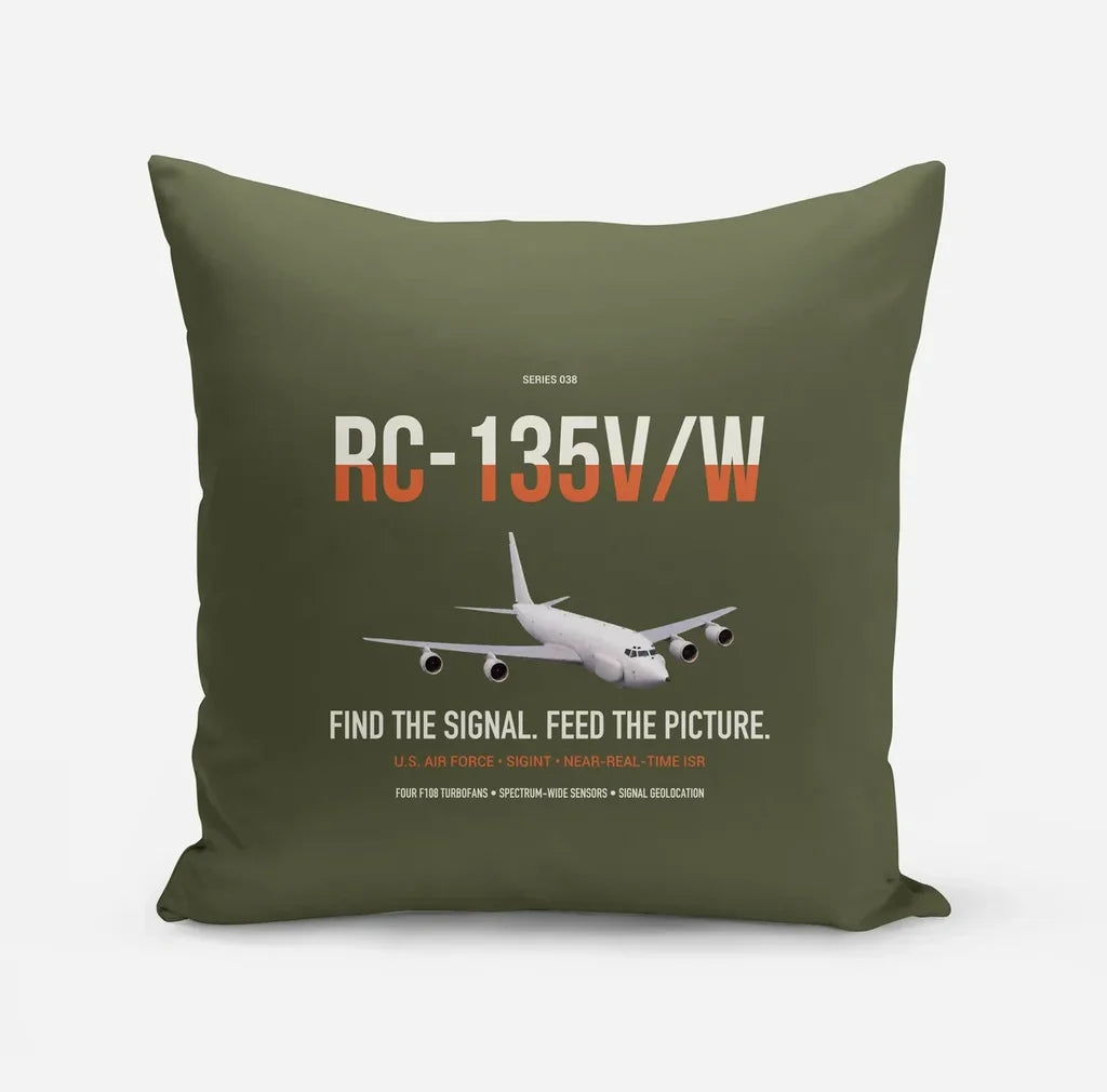 RC-135V W Rivet Joint design on green army pillow