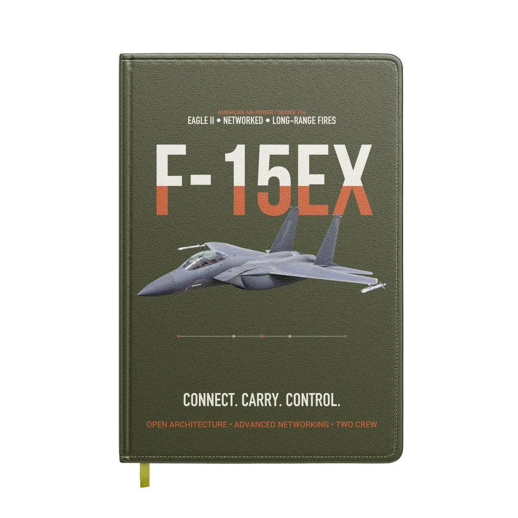 F-15EX Eagle II Connect Carry Control design on green army notebook