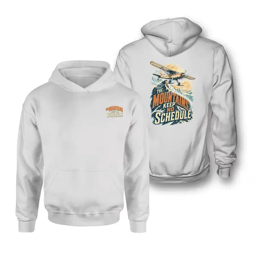 SIGNAL 643 - The Mountains Keep No Schedule - Double-Side Hoodie design on white double side hoodie