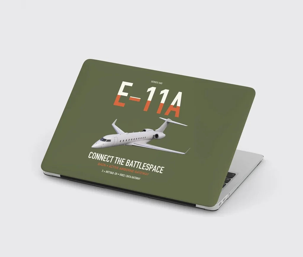 E-11A BACN design on green army MacBook case
