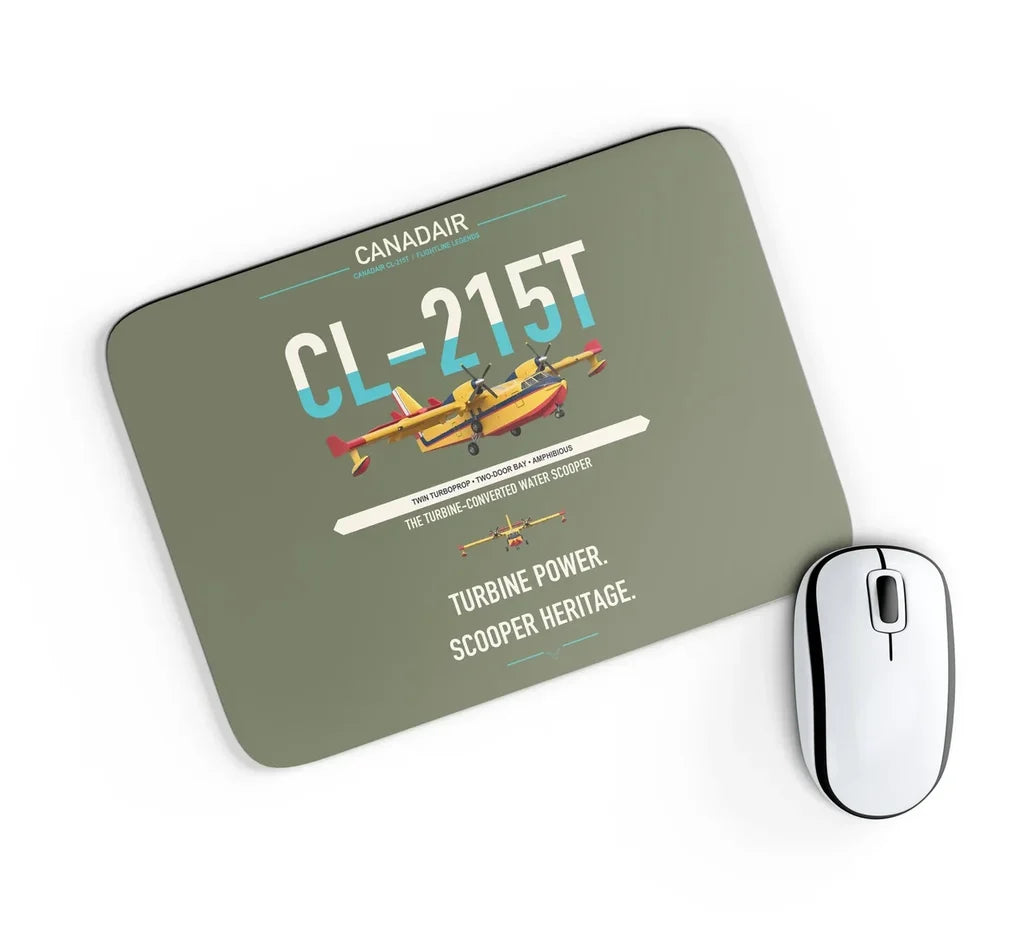 Canadair CL-215T design on green army rectangle mouse pad