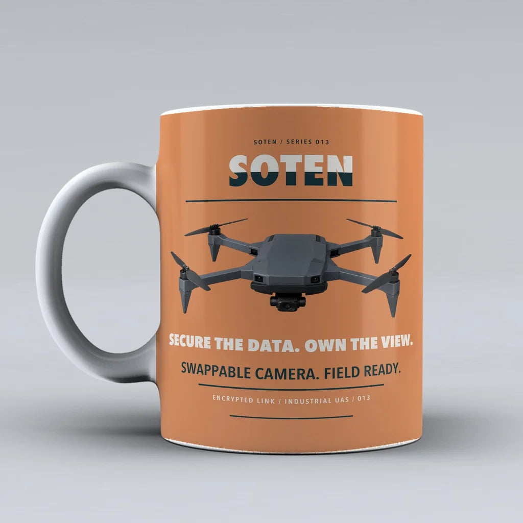 SOTEN Mug design on orange acsl