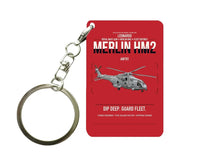 Thumbnail for Leonardo AW101 Merlin HM2 design on red designed key chain, double-side print