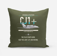 Thumbnail for Cessna Citation CJ1+ design on green army pillow