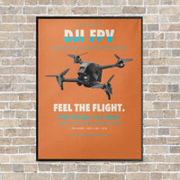 Thumbnail for DJI FPV vertical canvas print - framed - orange background