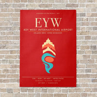 Thumbnail for Key West International Airport EYW - Canvas Framed - Red